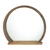 Thumbnail for Round Wooden Mirror With Shelf