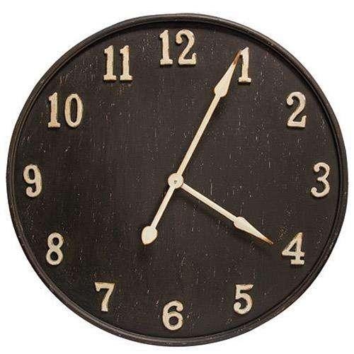 Rustic Black Metal Clock - The Fox Decor