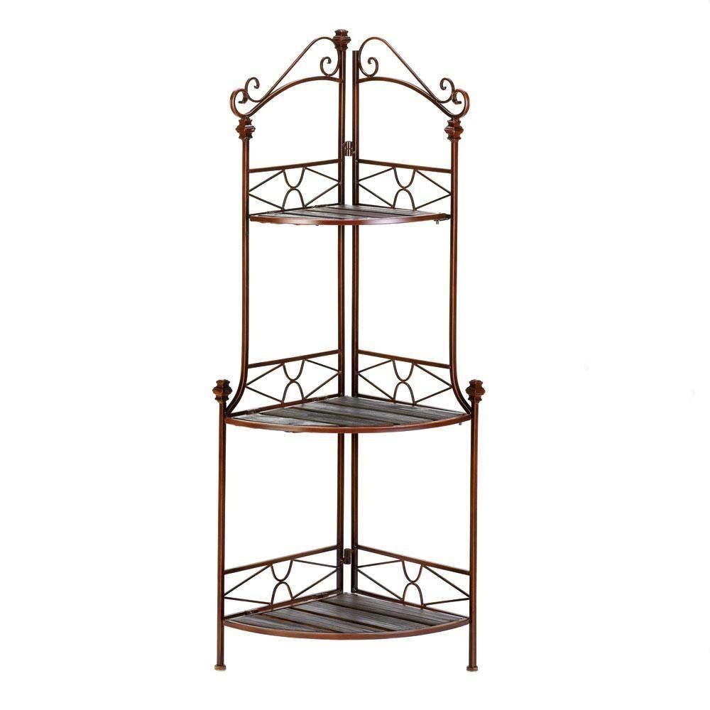 Rustic Corner Bakers Rack - The Fox Decor