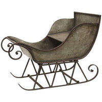 Thumbnail for Rustic Galvanized Metal Sleigh, 4 Piece Assembly Tabletop & Decor CWI+ 