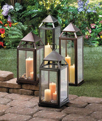 Rustic Silver Contemporary Lantern - The Fox Decor