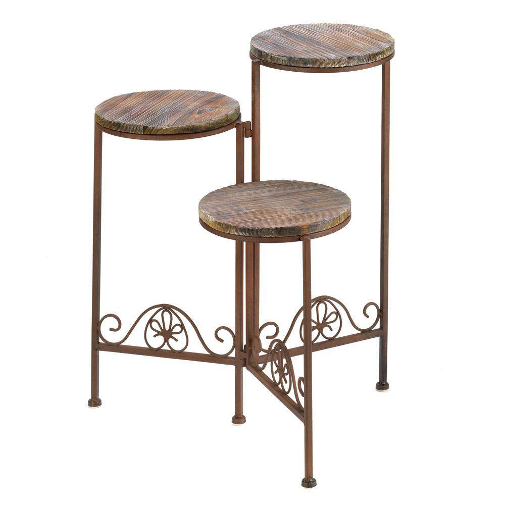 Rustic Triple Planter Stand Planter Stand Gallery of Light 