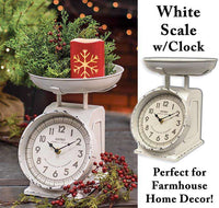 Thumbnail for Rustic White Scale w/Clock Country Clocks CWI+ 