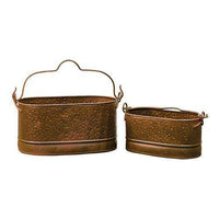 Thumbnail for Rusty Corrugated Oval Buckets, Set of 2 Buckets & Cans CWI+ 