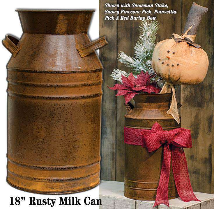 Rusty Milk Can, 18" Buckets & Containers CWI+ 