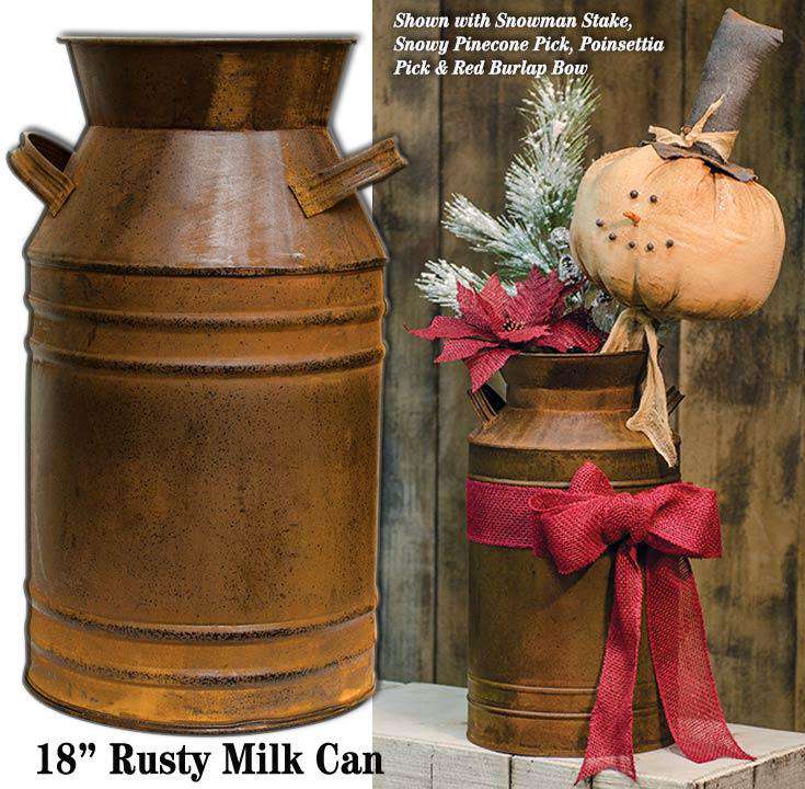 Rusty Milk Can, 18" Buckets & Containers CWI+ 