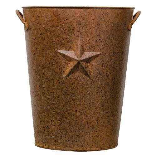 Rusty Pail w/Embossed Star - The Fox Decor