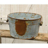 Thumbnail for Rusty/Galvanized Medium Round Tub - The Fox Decor