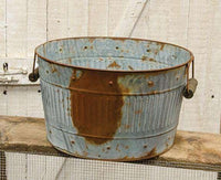 Thumbnail for Rusty/Galvanized Medium Round Tub - The Fox Decor