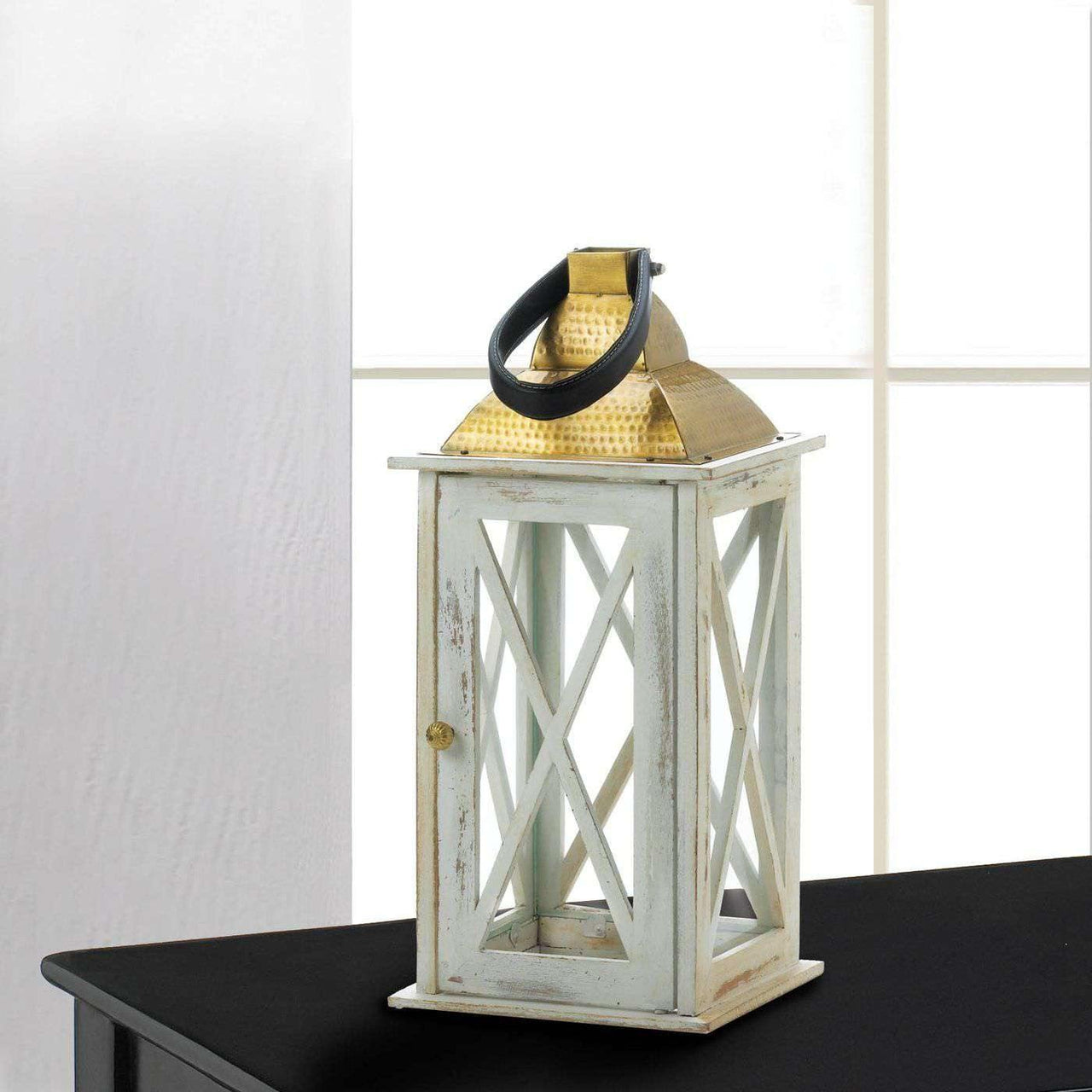 Savannah Medium White Lantern - The Fox Decor
