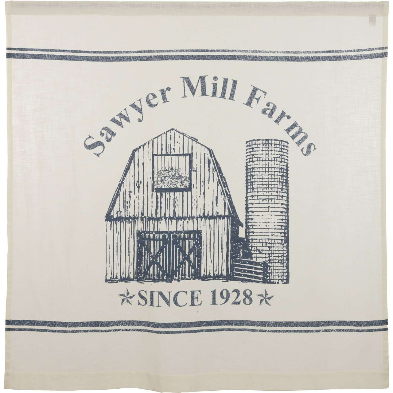 Sawyer Mill Blue Barn Shower Curtain 72"x72" curtain VHC Brands 