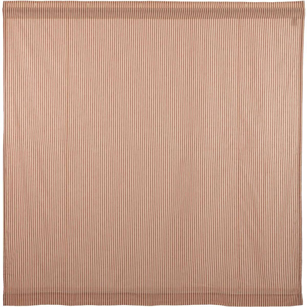 Sawyer Mill Blue/Red/Charcoal Ticking Stripe Shower Curtain 72