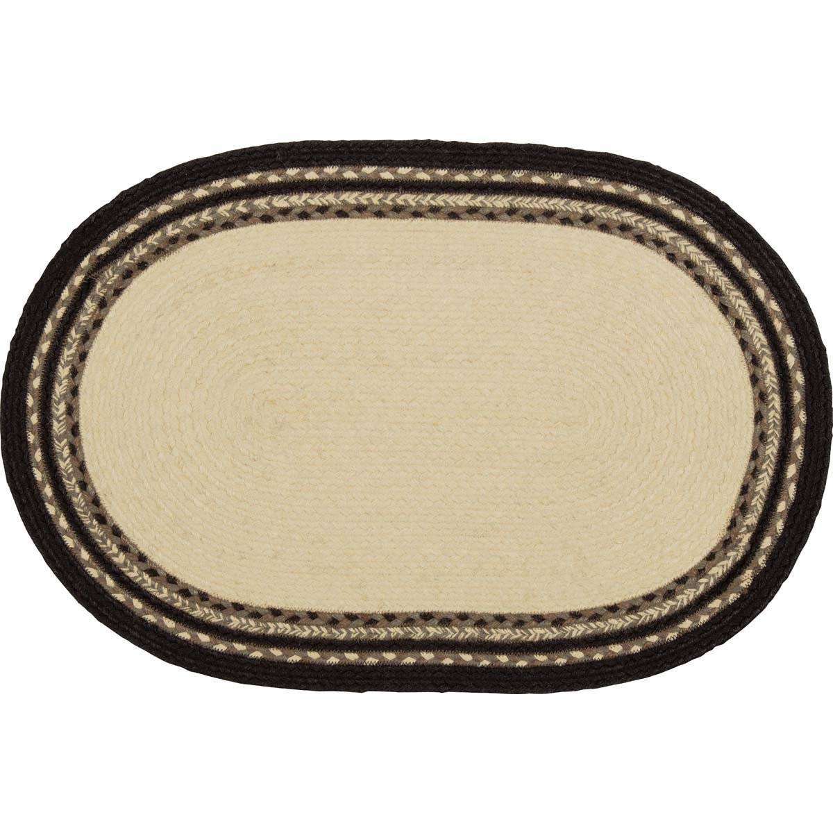 Sawyer Mill Charcoal Cow Jute Braided Rug Oval rugs VHC Brands 