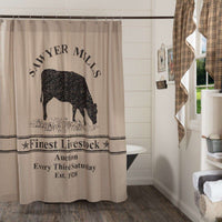 Thumbnail for Sawyer Mill Charcoal Cow Shower Curtain 72