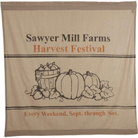 Thumbnail for Sawyer Mill Charcoal Harvest Festival Shower Curtain curtain VHC Brands 