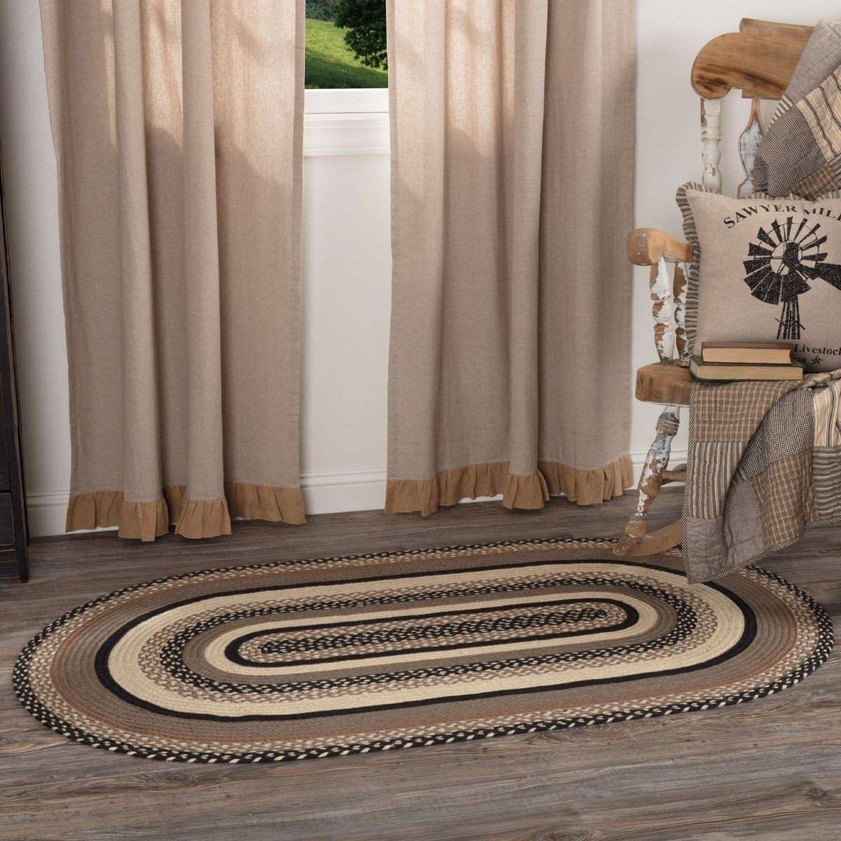 Sawyer Mill Charcoal Jute Braided Oval Rugs VHC Brands - The Fox Decor