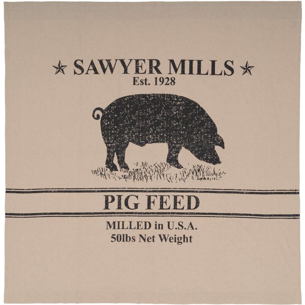Sawyer Mill Charcoal Pig Shower Curtain 72