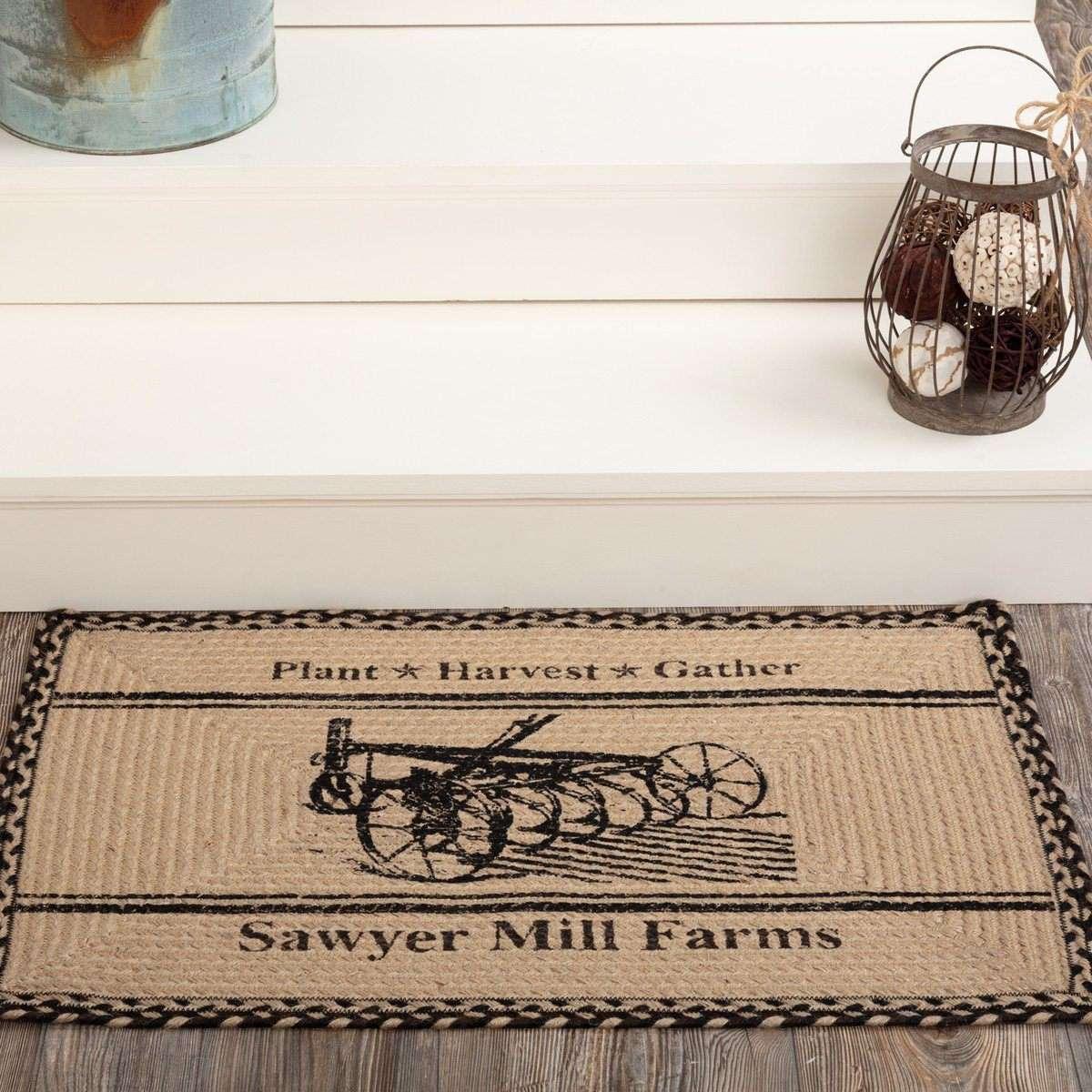 Sawyer Mill Charcoal Plow Braided Jute Rug Oval/Rect VHC Brands rugs VHC Brands 