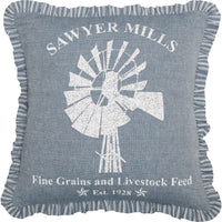 Thumbnail for Sawyer Mill Charcoal Windmill Pillow Blue, Charcoal, Red Bedding VHC Brands Blue 