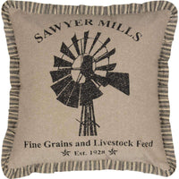 Thumbnail for Sawyer Mill Charcoal Windmill Pillow Blue, Charcoal, Red Bedding VHC Brands Charcoal 