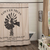 Thumbnail for Sawyer Mill Charcoal Windmill Shower Curtain 72