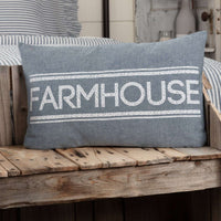 Thumbnail for Sawyer Mill Farmhouse Pillow Charcoal, Red & Blue Pillows VHC Brands 