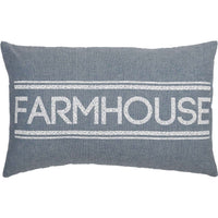 Thumbnail for Sawyer Mill Farmhouse Pillow Charcoal, Red & Blue Pillows VHC Brands Blue 