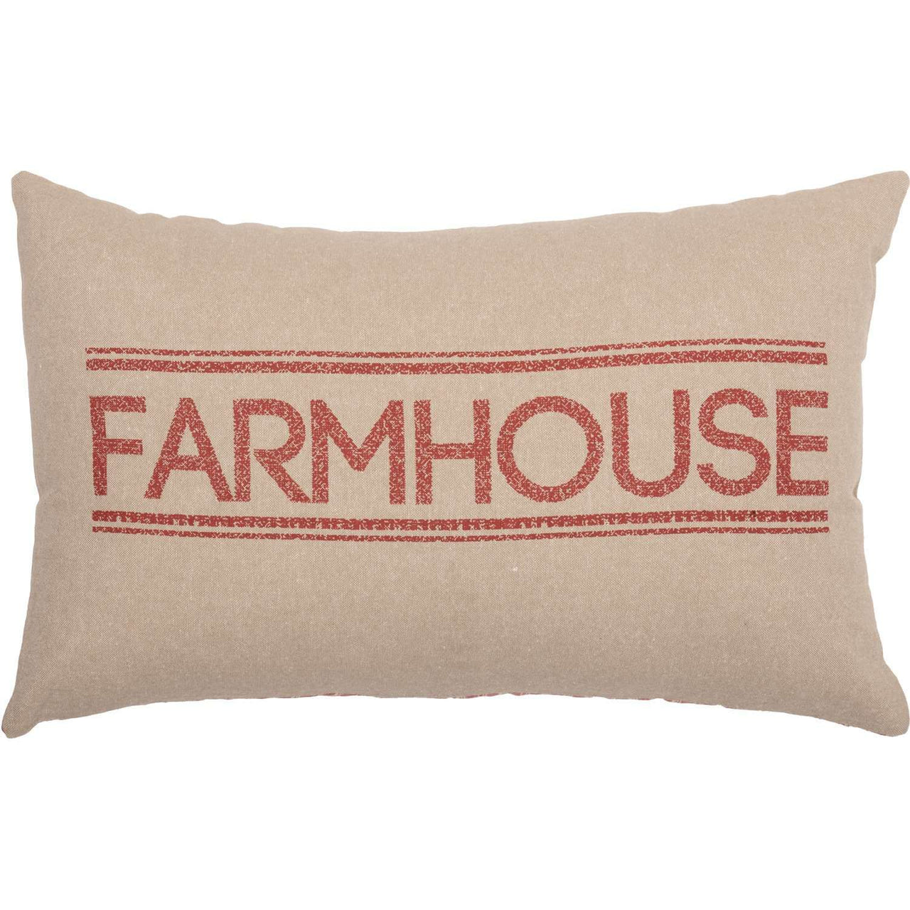 Sawyer Mill Farmhouse Pillow Charcoal, Red & Blue Pillows VHC Brands Red 