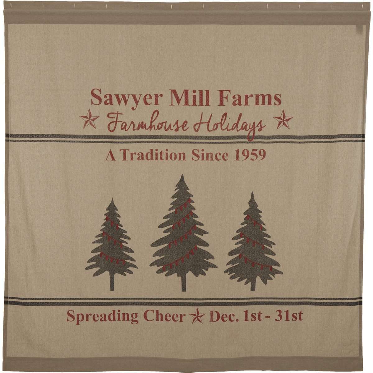Sawyer Mill Holiday Tree Shower Curtain 72