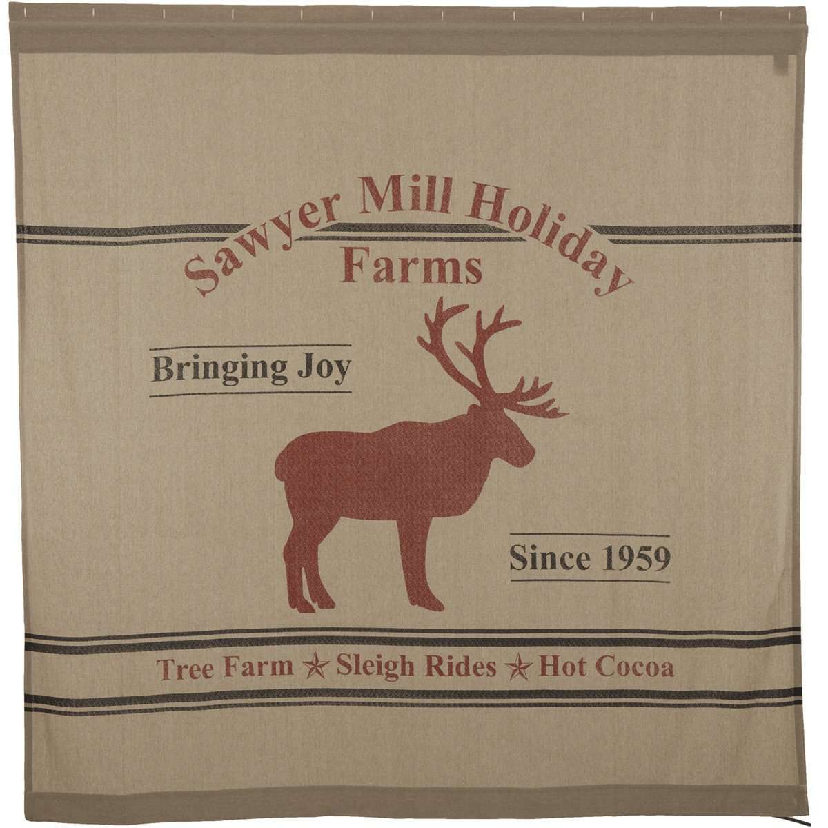 Sawyer Mill Reindeer Shower Curtain 72"x72" curtain VHC Brands 