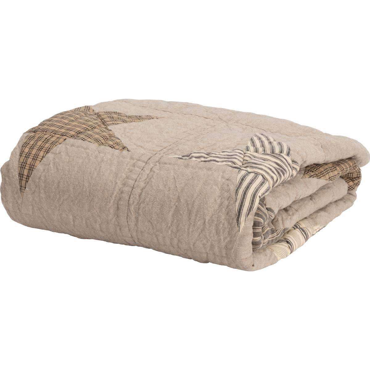 Sawyer Mill Star Charcoal Quilted Throw, 60" x 50" Quilted Throw VHC Brands 