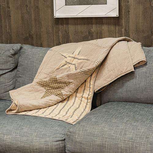 Sawyer Mill Star Charcoal Quilted Throw, 60" x 50" Quilted Throw VHC Brands 