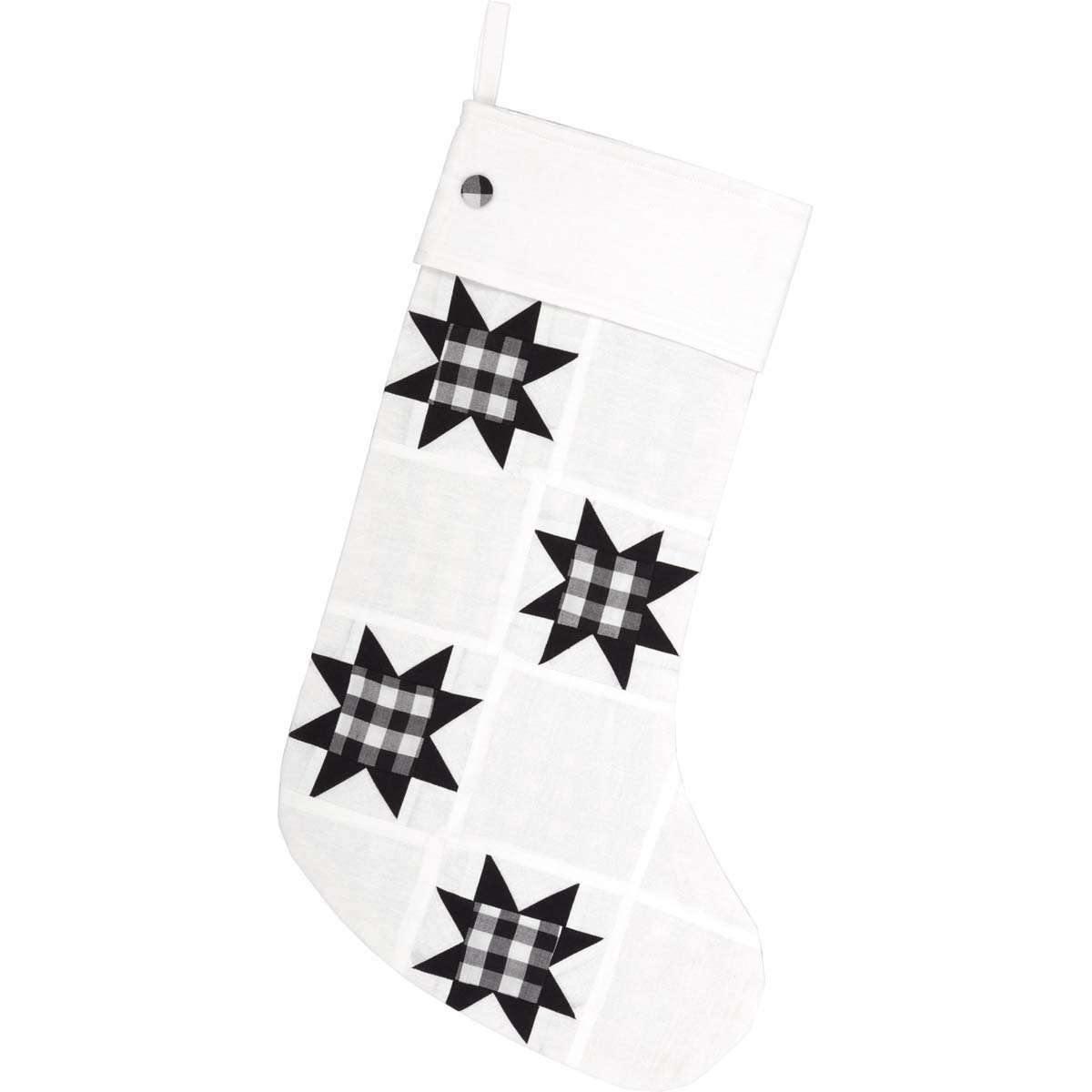 Emmie Black Patch Stocking 12x20 VHC Brands - The Fox Decor
