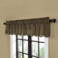 Thumbnail for Scalloped Valance Black Check Curtian 16X72 curtains CWI Gifts 