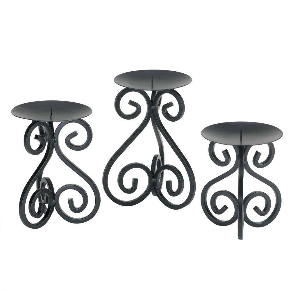 Scrollwork Candle Holders Stand Trio Accent Plus 