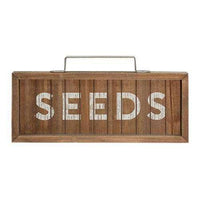 *Seeds Slatted Wood Sign w/ Handle - The Fox Decor