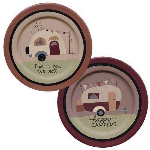 Set of 2 Happy Campers Plate - 2 asst. HS Plates & Signs CWI+ 