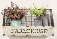 Farmhouse Galvanized Wall Basket - The Fox Decor