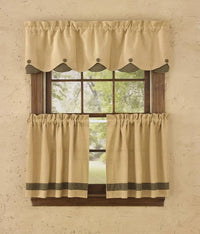 Thumbnail for Burlap & Check Valance - Scalloped Black Park Designs - The Fox Decor