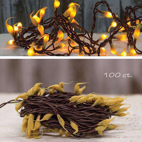 Silicone Teeny Lights, Brown Cord, 100ct Light Strands CWI+ 