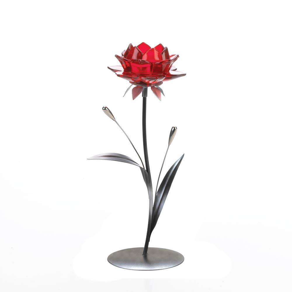 Single Red Flower Candle Holder - The Fox Decor