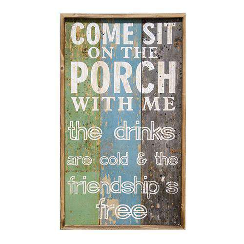 Sit on the Porch Wooden Sign Wall Decor CWI+ 