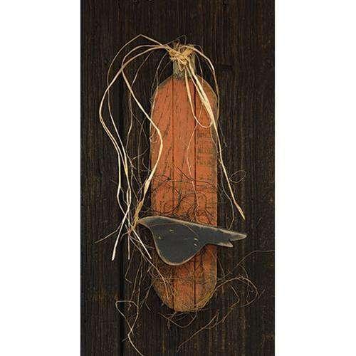 Skinny Lath Pumpkin w/Crow, Orange Wall CWI+ 
