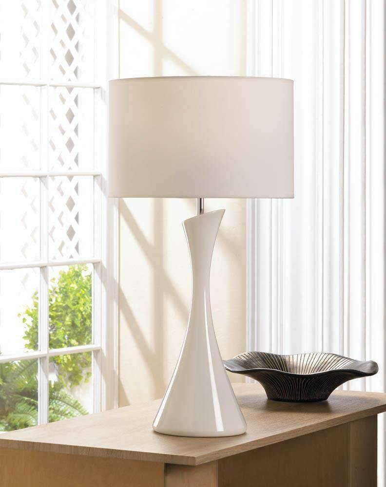 Sleek Modern White Table Lamp - The Fox Decor