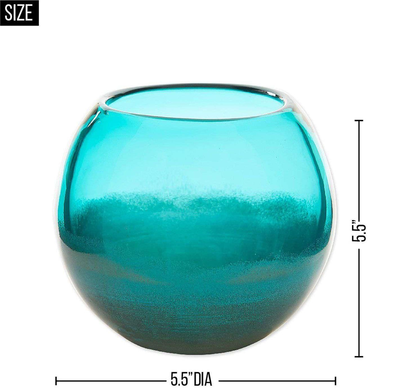 Small Aqua Fish Bowl Vase - The Fox Decor