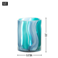 Thumbnail for Small Blue Cylinder Glass Vase - The Fox Decor