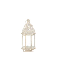 Small Distressed White Lantern - The Fox Decor