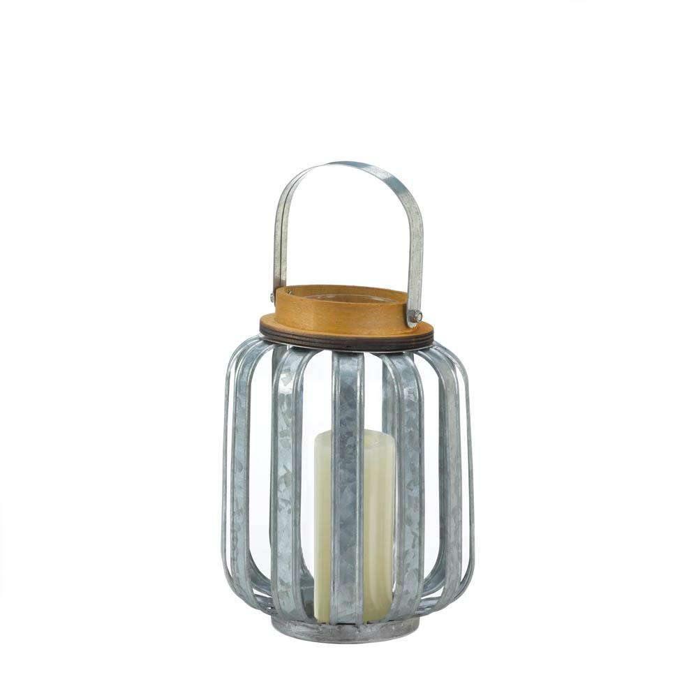 Small Galvanized Metal Lantern - The Fox Decor