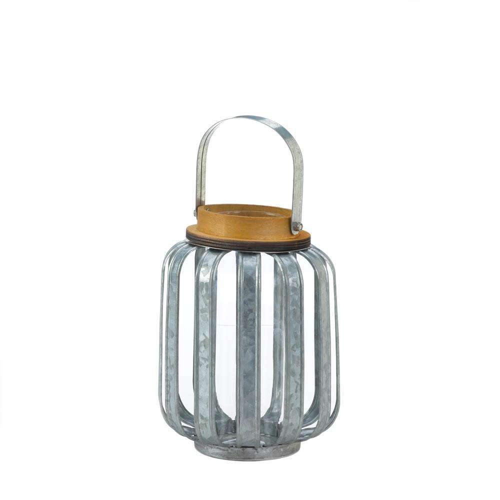 Small Galvanized Metal Lantern - The Fox Decor