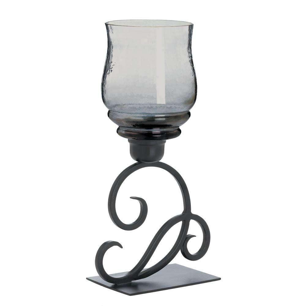 Smoked Glass Cursive Candle Stand - The Fox Decor